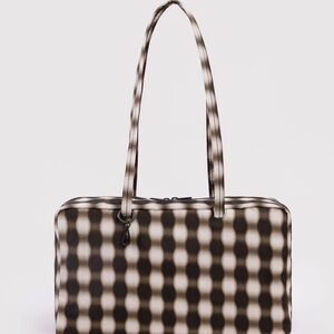 BAGGU medium bowler in blurred gingham